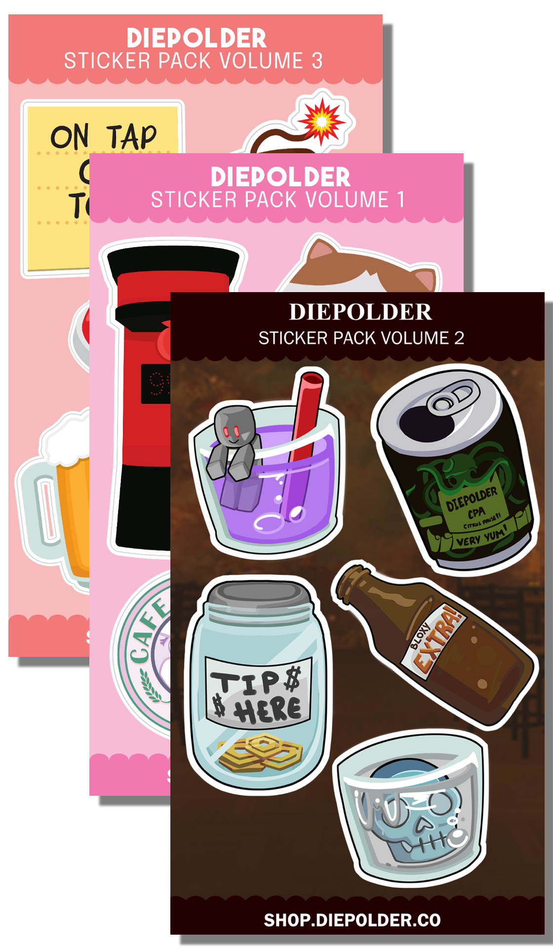 Sticker Pack: Volume 1-3 (1pcs ea) – Diepolder Store